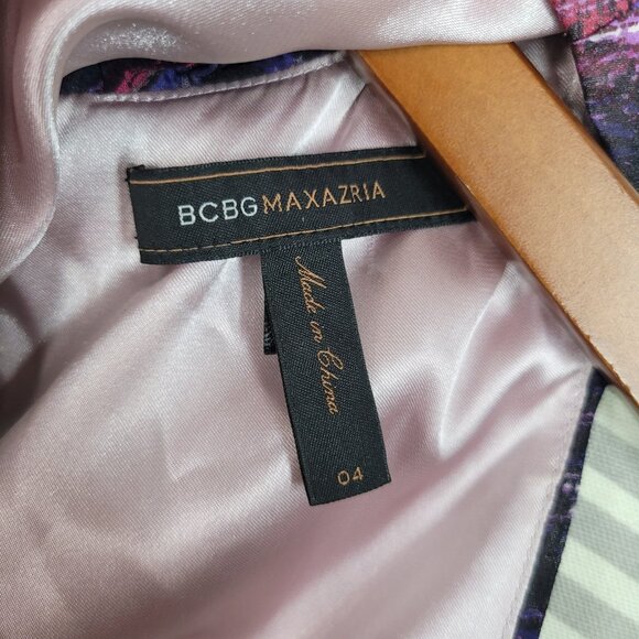 BCBG Max Azria Silk Sheath Dress Size 4 Prom Party Pink Bow Pleated Vintage Y2k - Picture 6 of 7